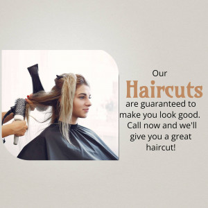 Woman getting a haircut at a salon
