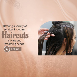 Woman getting her hair styled at a salon