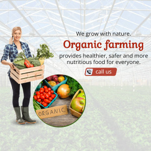 Woman with basket of organic vegetables in a greenhouse