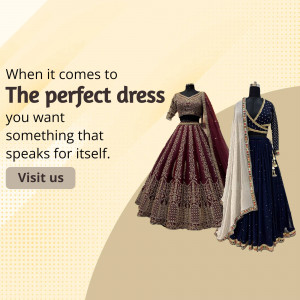 Image of three different ethnic dresses - lehenga choli and saree.