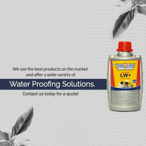 Ferro Lock LW+ Waterproofing Solution bottle with text overlay