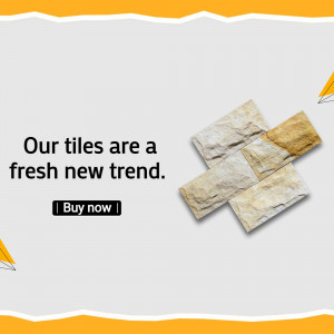 Image of stone tiles with a promotional text overlay