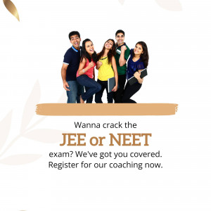 Group of students promoting JEE and NEET coaching classes