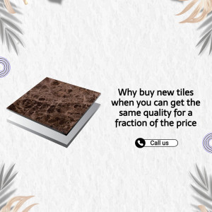 Image of refurbished brown tiles with text promoting cost savings