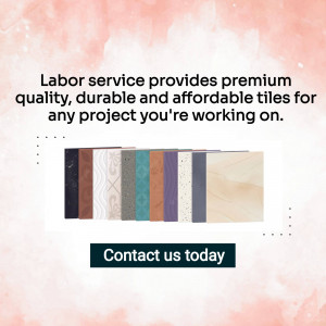 Assortment of tiles with a call to action to contact for labor service.