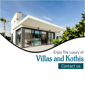 Modern villa with a swimming pool and lush greenery