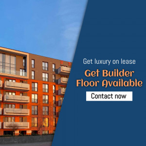 Modern apartment building with 'Get Builder Floor Available' promotion