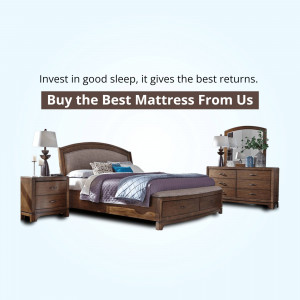 Bedroom furniture set with a focus on a comfortable mattress