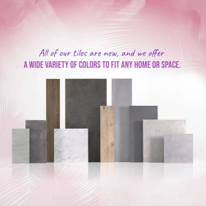 Assortment of new tiles in various colors and textures