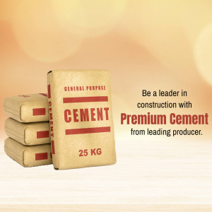 Stack of cement bags with 'Premium Cement' branding