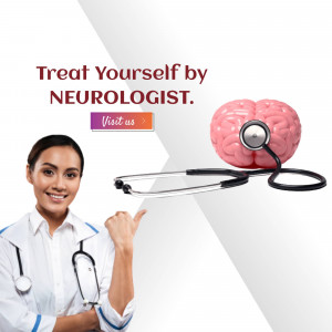 Woman doctor pointing to a brain with a stethoscope