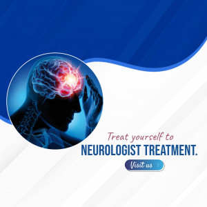Image depicting a person with a glowing brain, promoting neurologist treatment.