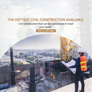 Construction workers on a building site reviewing blueprints