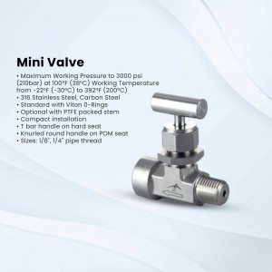 Stainless steel mini valve with specifications