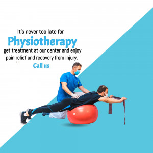 Physiotherapist treating a patient with an exercise ball.