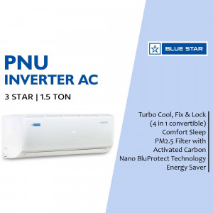 Blue Star PNU Inverter AC with features listed