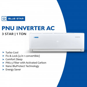Blue Star PNU Inverter AC with features listed