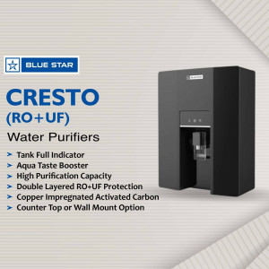 Blue Star Cresto RO+UF Water Purifier with features listed