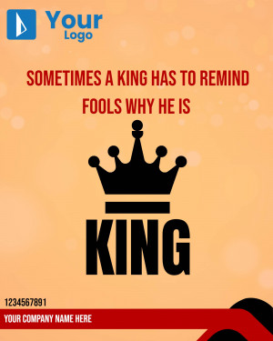 Image with a crown and motivational quote about kingship.