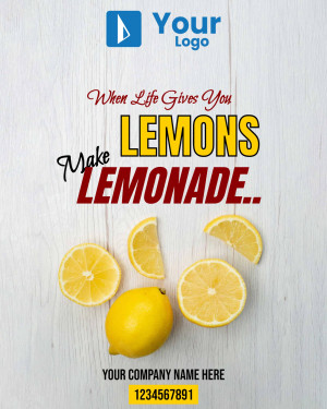 Image with lemons and the quote 'When life gives you lemons, make lemonade'