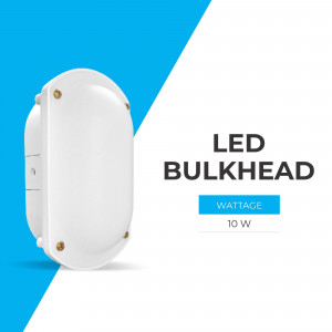 White LED bulkhead light fixture with 10W wattage