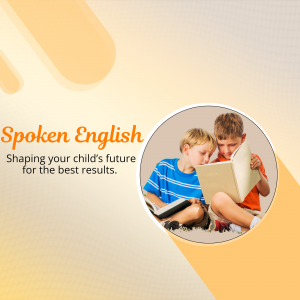Two young boys reading a book together, promoting spoken English classes.