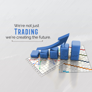 Image depicting growth charts and the phrase 'We're not just trading, we're creating the future.'