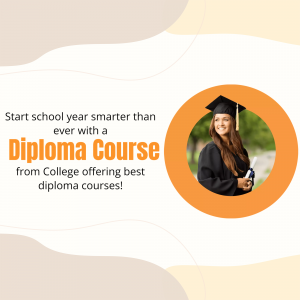 Image of a graduate with text promoting diploma courses