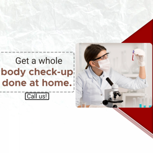 Woman in lab coat performing a health checkup at home