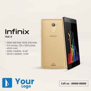 Image of Infinix Hot 4 smartphone with specifications
