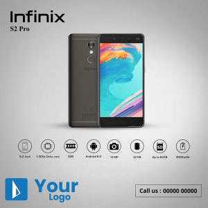Infinix S2 Pro smartphone with key features highlighted