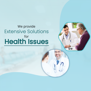 Doctor consulting with patients, representing healthcare solutions.