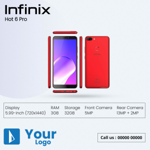 Infinix Hot 6 Pro red smartphone with specifications