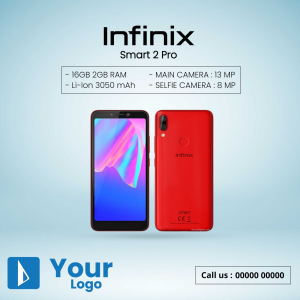 Red Infinix Smart 2 Pro smartphone with specifications