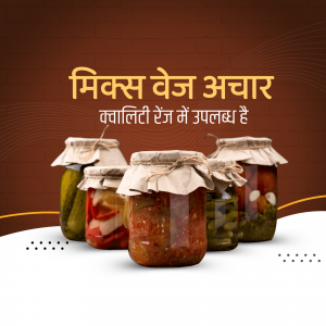 Assortment of Mix Veg Achar (Indian Pickle) in glass jars