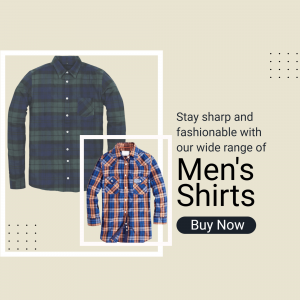 Image of two men's flannel shirts with promotional text.
