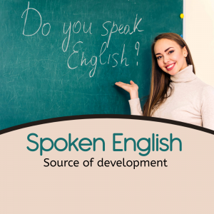 Woman teaching English in front of a chalkboard