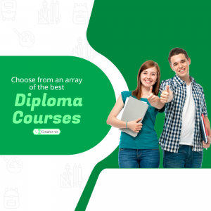 Students promoting diploma courses with a thumbs up