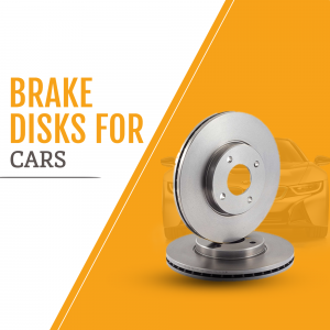 Image of a car brake disc with a blurred car background