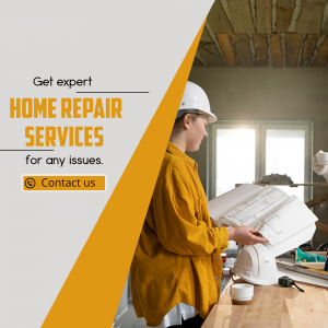 Construction worker reviewing blueprints on a job site