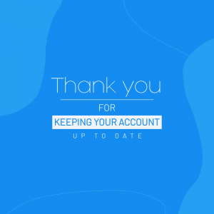 Blue background with 'Thank You' message for account update