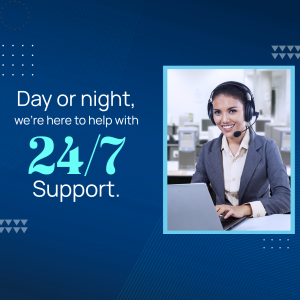 Customer support representative wearing a headset and working on a laptop