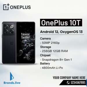 OnePlus 10T smartphone with key specifications listed
