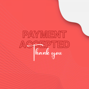 Payment Accepted graphic with red and white design