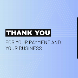 Thank you message with payment confirmation