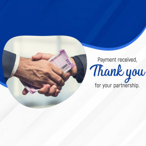 Handshake with Indian currency, thanking for partnership