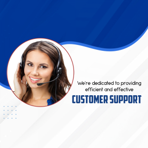 Woman wearing a headset providing customer support