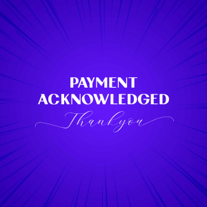 Payment Acknowledged graphic with thank you message