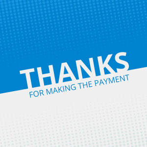 Thank you message with payment confirmation