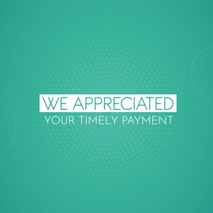 Image displaying a thank you message for a timely payment.